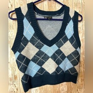 J For Justify M mini argyle tennis sweater vest preppy academia Britney Y2K